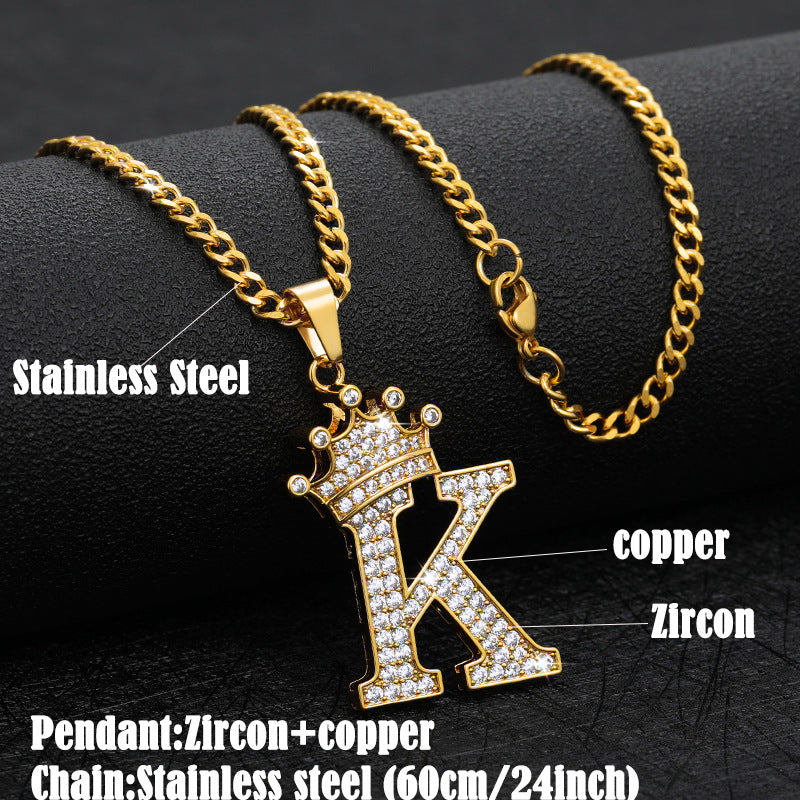 Mens Initial Pendant Gold Chain With Initial For Guys