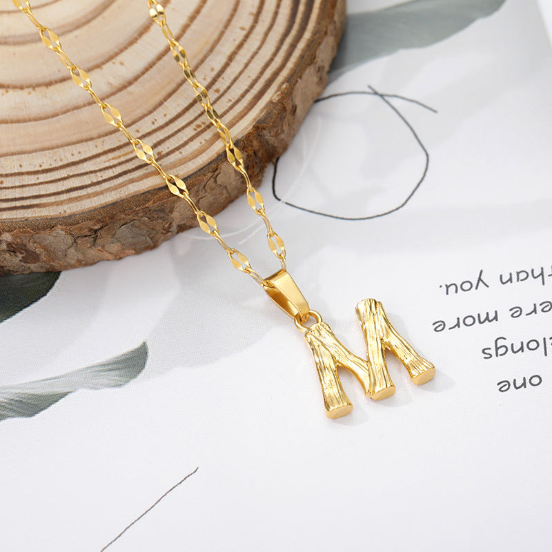Gold Initial Pendant M Initial Necklace Gold Necklace For Women