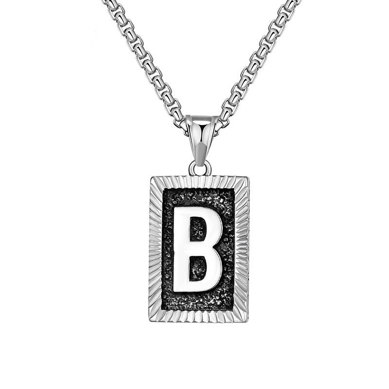 Mens Chain With Initial Mens Necklace With Initial Charm