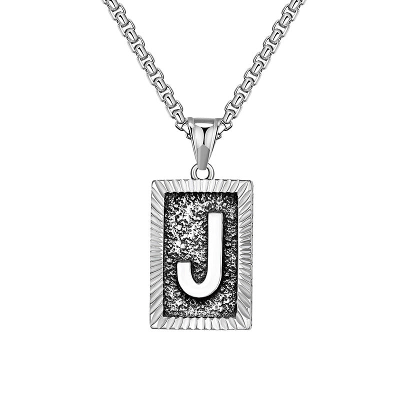 Mens Chain With Initial Mens Necklace With Initial Charm