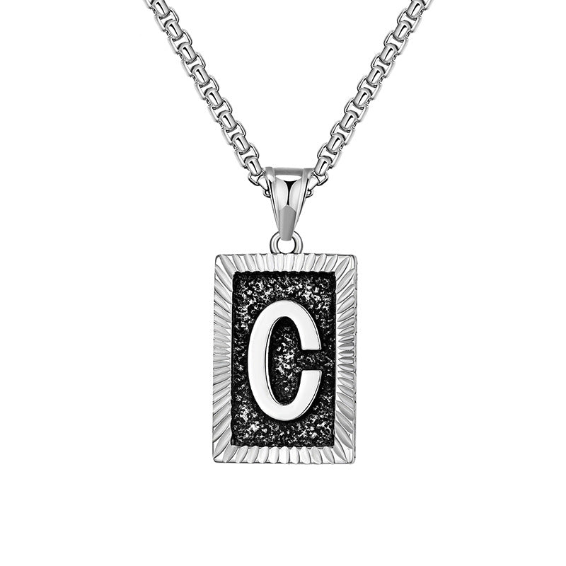 Mens Chain With Initial Mens Necklace With Initial Charm