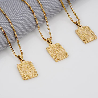 Chain With Initial For Guys Initial Necklace For Men GOLD