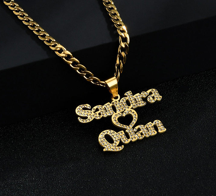 Custom Couple Name Necklace 2 NAMES