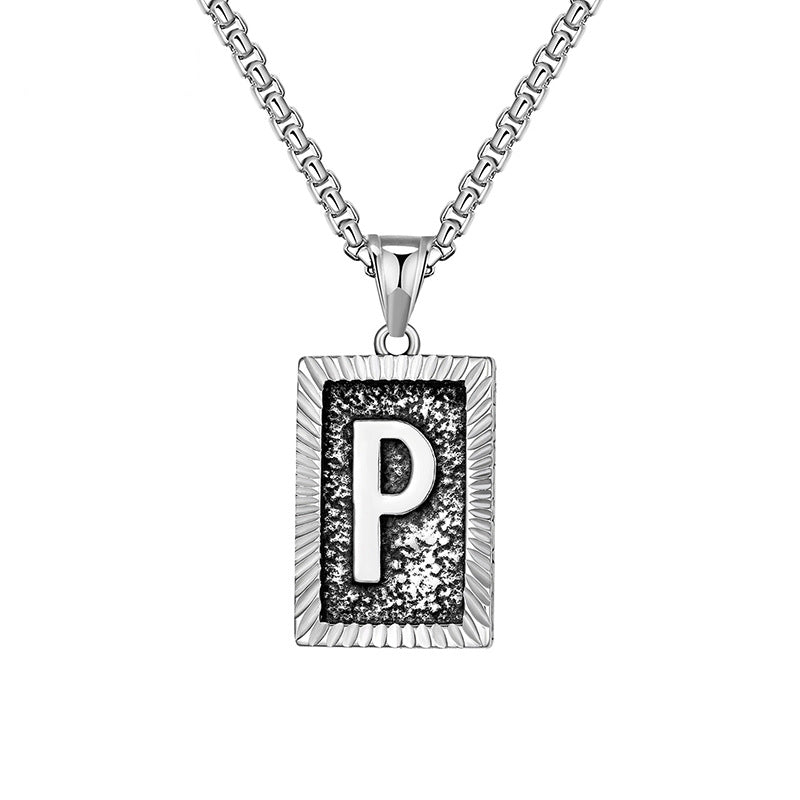 Mens Chain With Initial Mens Necklace With Initial Charm