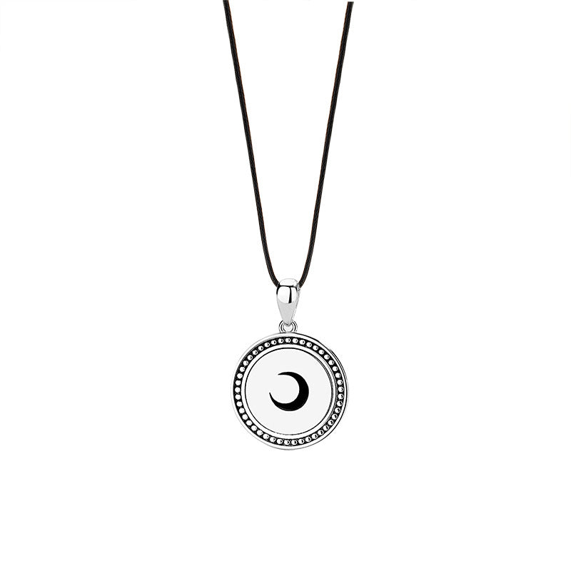 Matching Necklaces For Couples Disc Necklace Sterling Silver Pendant Necklace