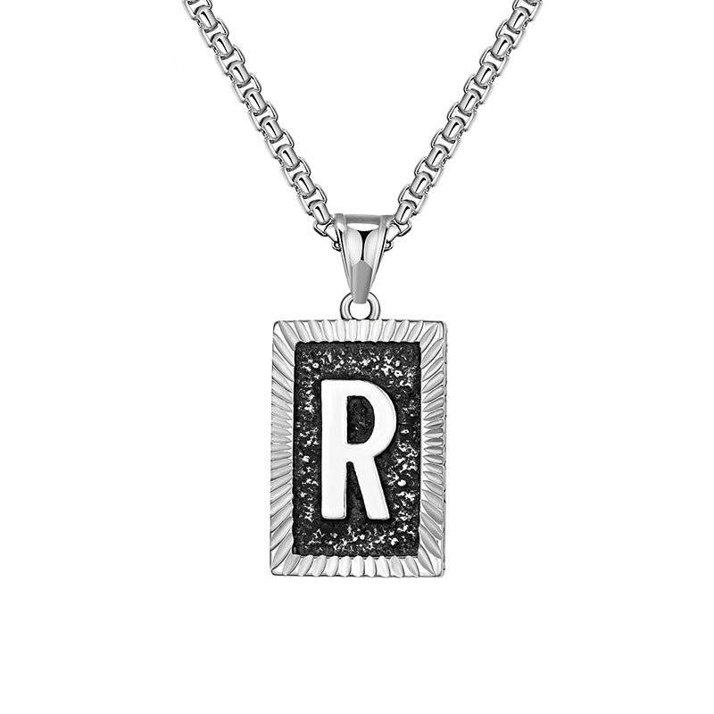 Mens Chain With Initial Mens Necklace With Initial Charm
