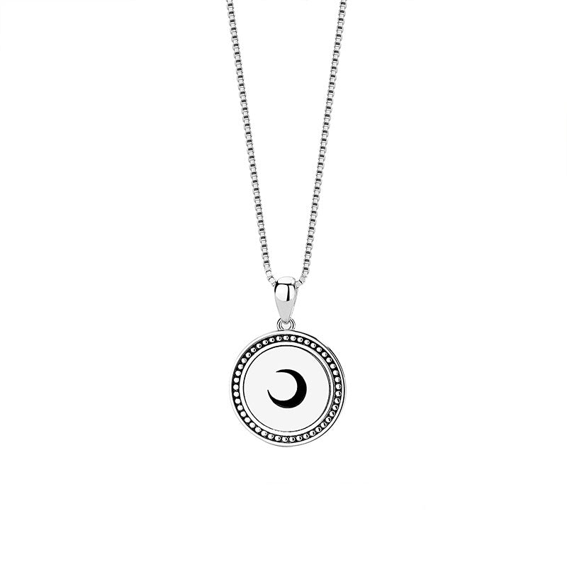 Matching Necklaces For Couples Disc Necklace Sterling Silver Pendant Necklace