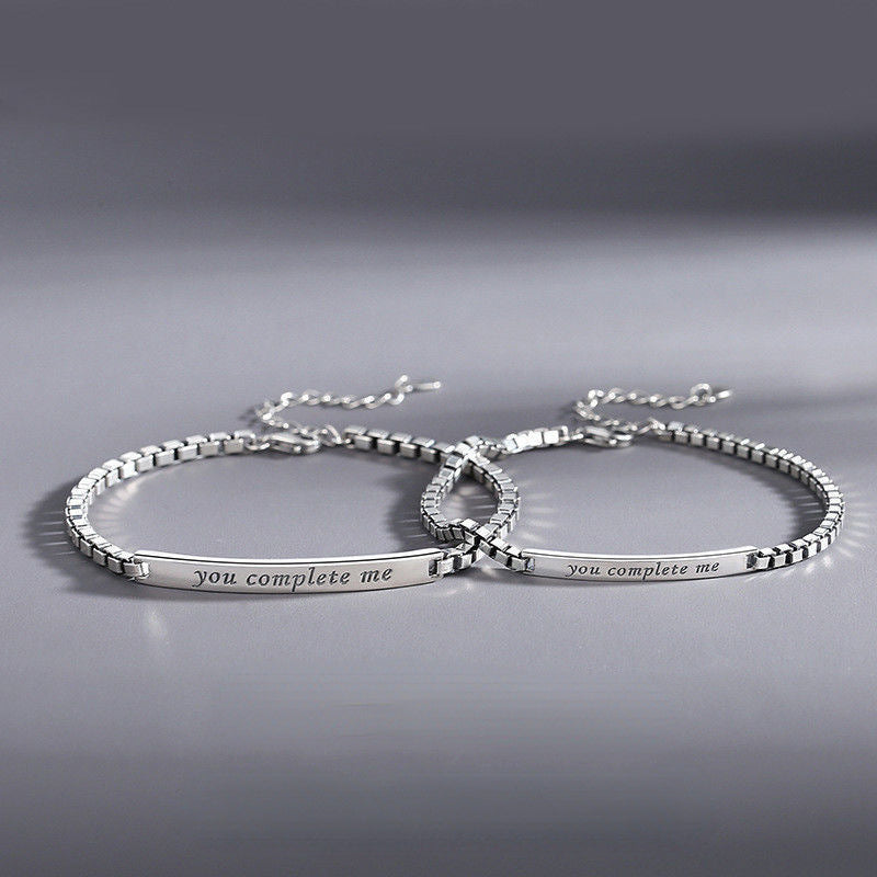 Couple Bracelets Silver Promise Bracelets For Couples Hand Chain Bracelet