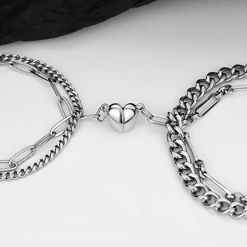 Heart Magnetic Chain Bracelet For Couples