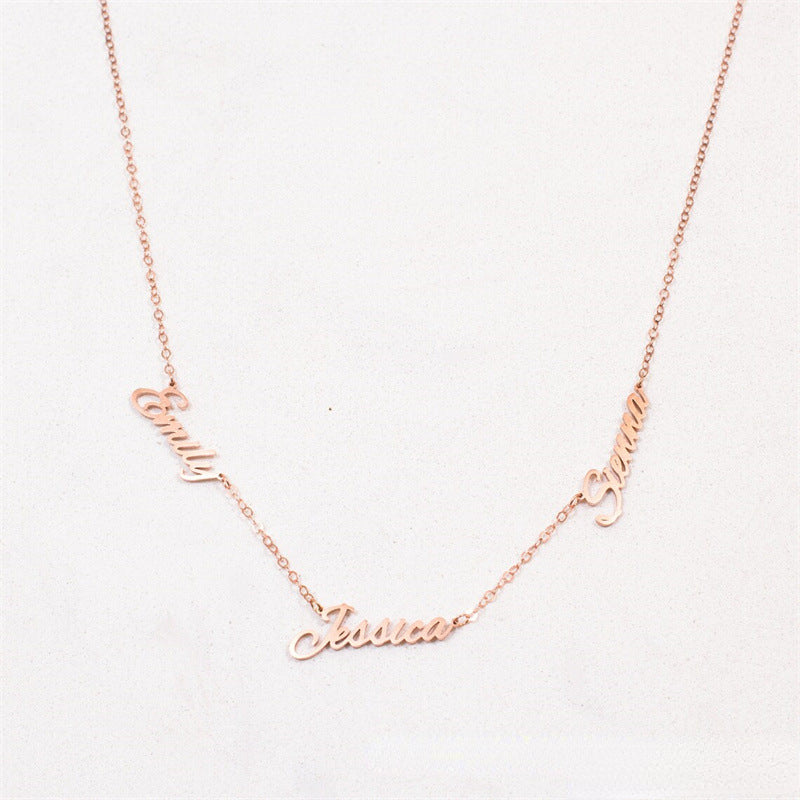 Multiple Name Necklace Gold 4 Name Necklace