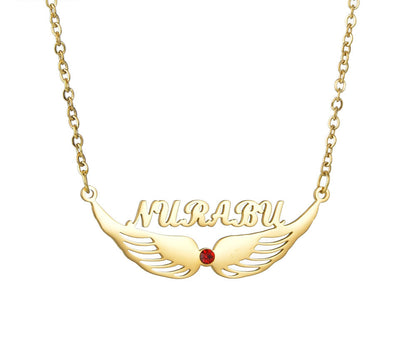 Angel Wing Necklace With Name