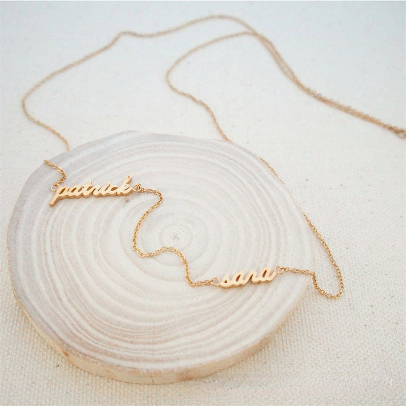 Multiple Name Necklace Gold 4 Name Necklace