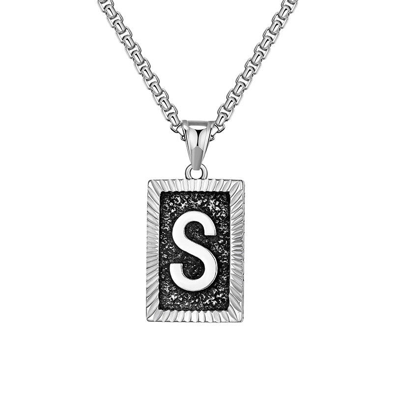 Mens Chain With Initial Mens Necklace With Initial Charm