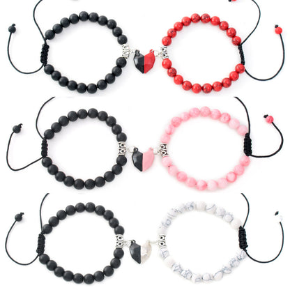 Couples Magnetic Matching Heart Bracelets