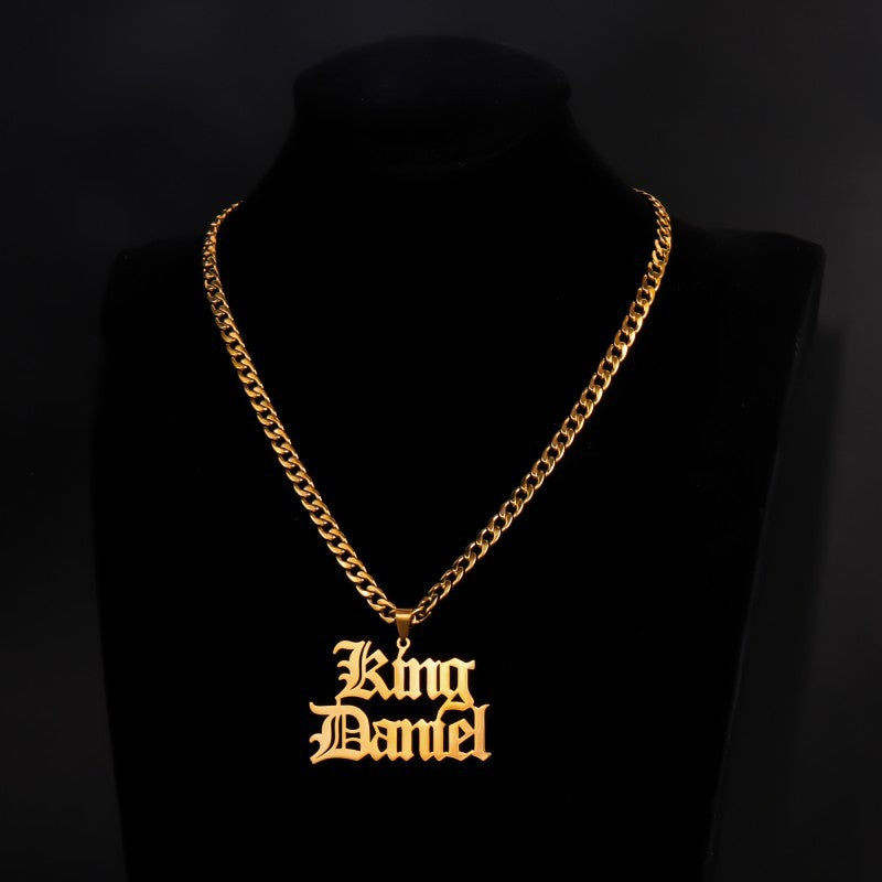  men 2 name necklace gold