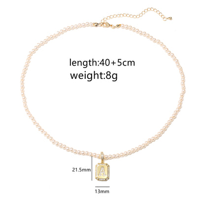 Pearl Initial Necklace Dainty Initial Necklace Initial Jewelry For Women