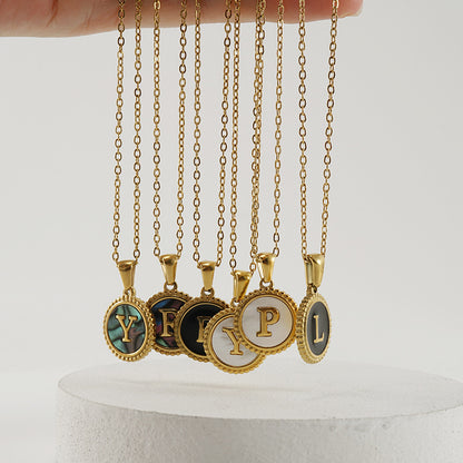 Initial Disc Necklace Gold Disc Necklace For Women