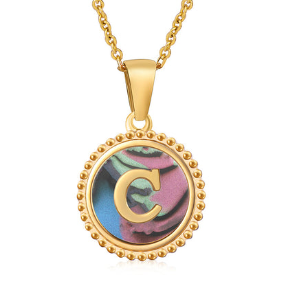 Initial Disc Necklace Gold Disc Necklace For Women