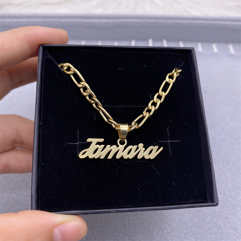 Men's Personalized Name Necklace gold