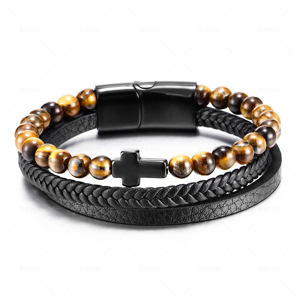 Leather Bracelets With Beads For Men