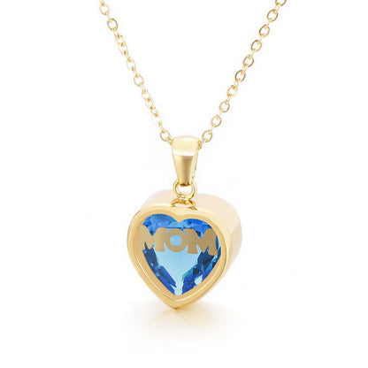 Heart Pendant Necklace Birthstone Pendant