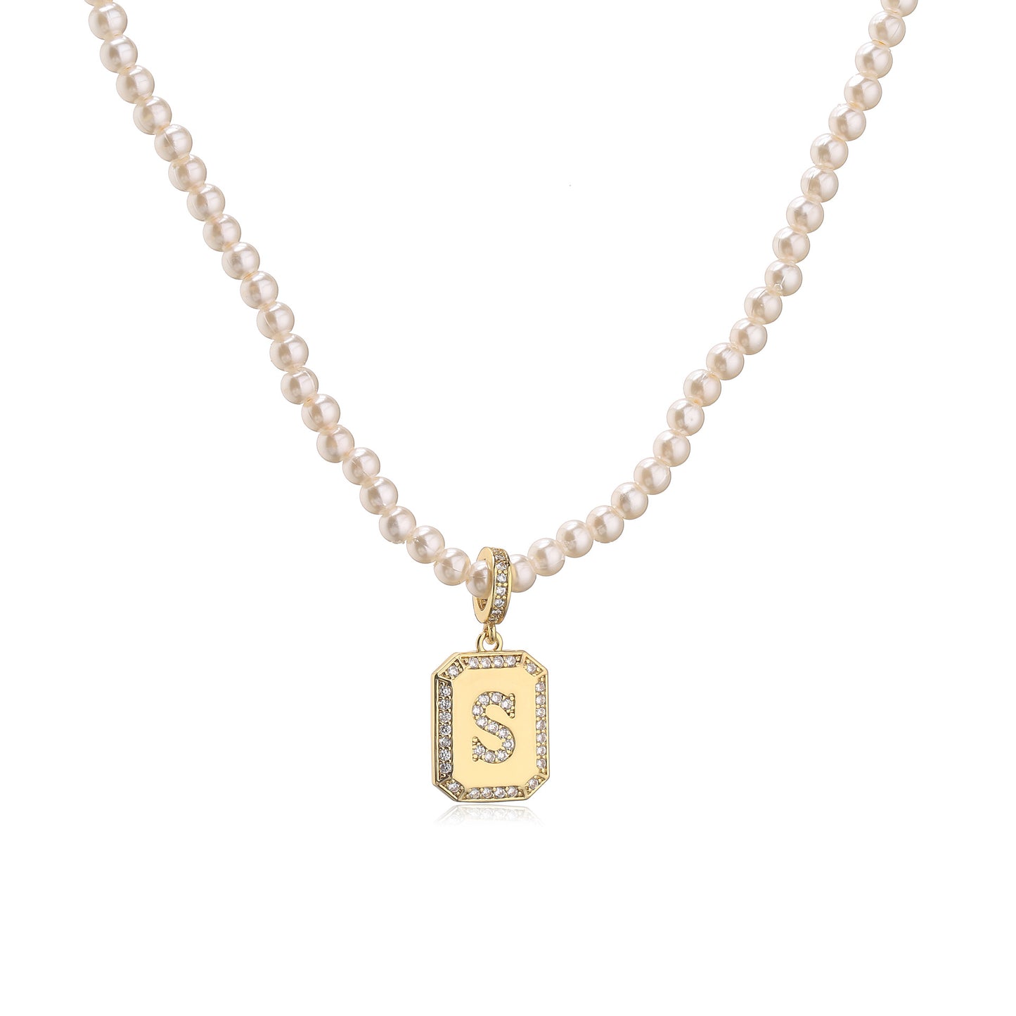 Pearl Initial Necklace Dainty Initial Necklace Initial Jewelry For Women