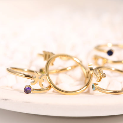 Birthstone Constellation Open Ring