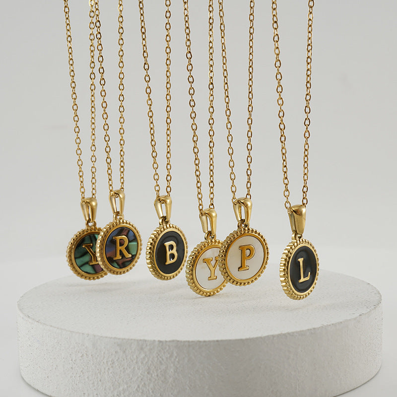 Initial Disc Necklace Gold Disc Necklace For Women