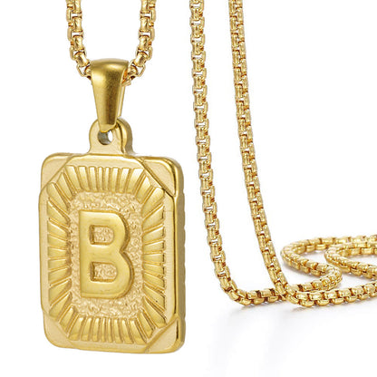 Chain With Initial For Guys Initial Necklace For Men GOLD