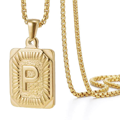 Chain With Initial For Guys Initial Necklace For Men GOLD