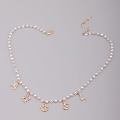 Name Necklace With Pearls