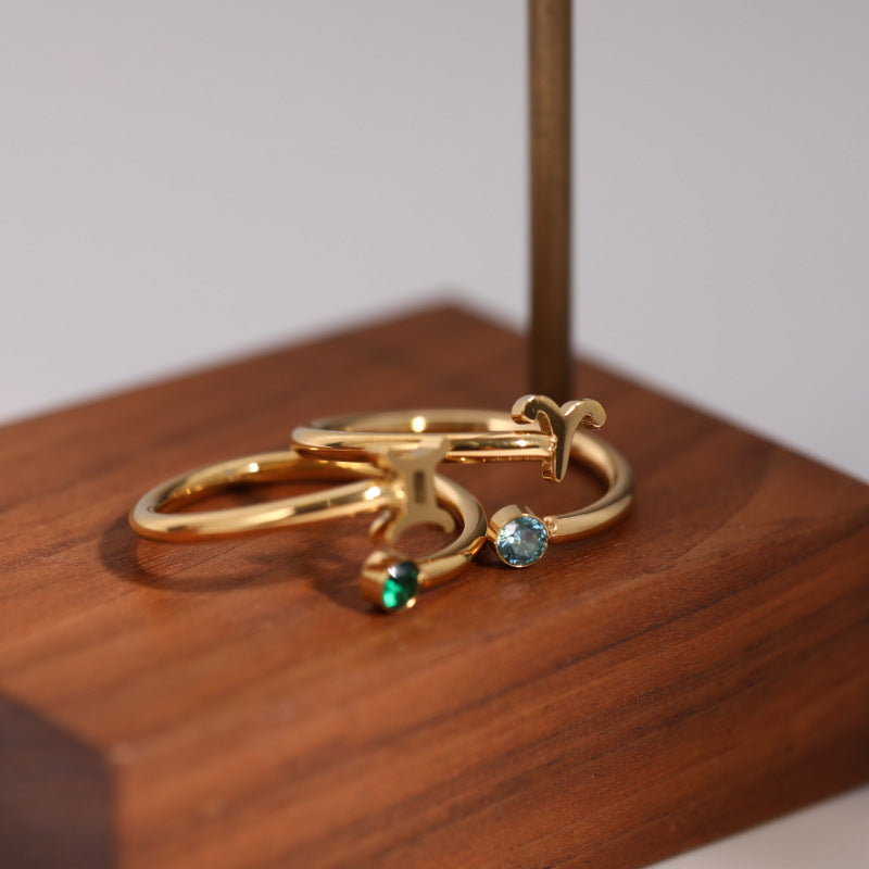 Birthstone Constellation Open Ring GOLD