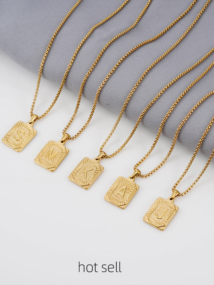 Chain With Initial For Guys Initial Necklace For Men GOLD