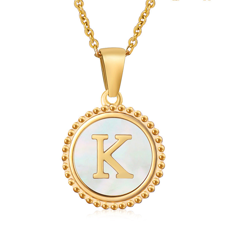 Initial Disc Necklace Gold Disc Necklace For Women