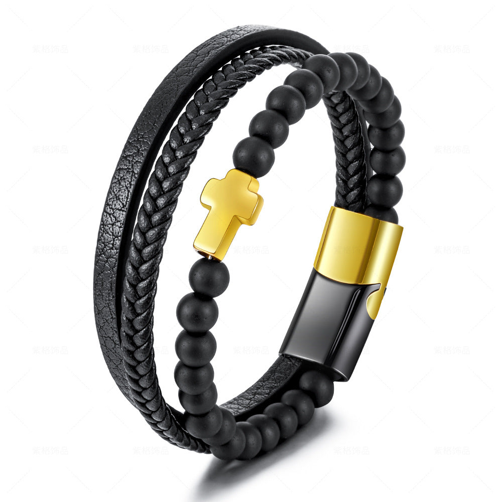 Leather Bracelets With Beads For Men