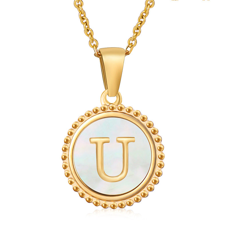 Initial Disc Necklace Gold Disc Necklace For Women