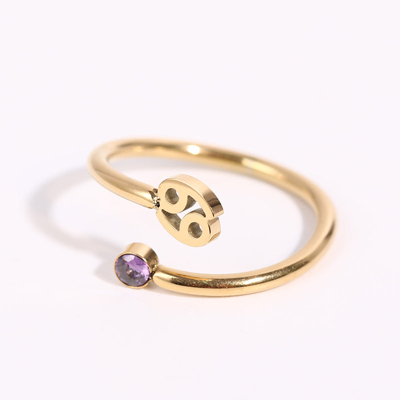 Birthstone Constellation Open Ring