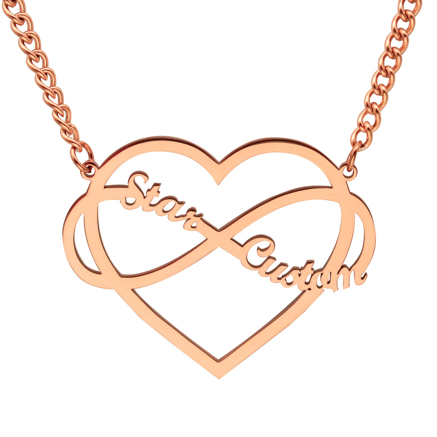 Infinity Necklace Heart Name Pendant