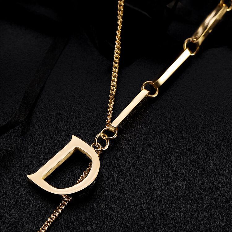 Personalised Initial Necklace Dainty Initial Necklace gold In Stock