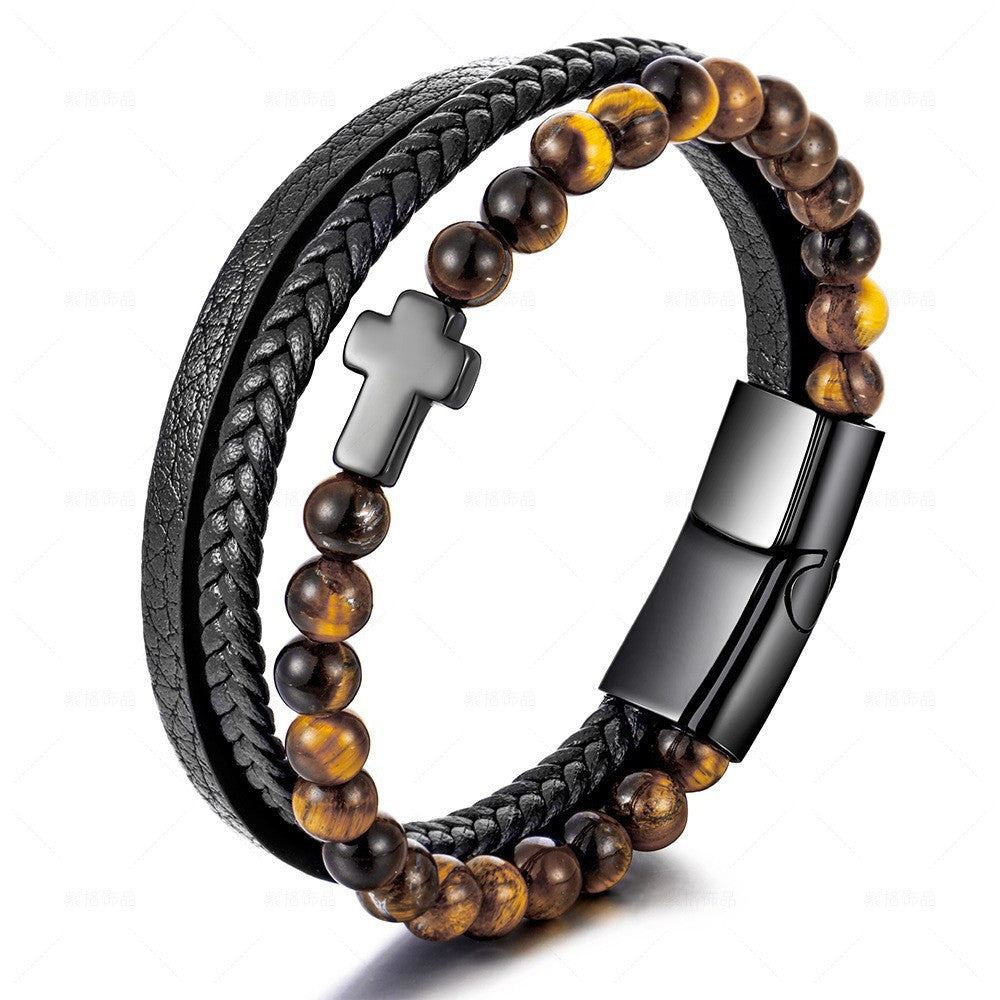 Leather Bracelets With Beads For Men