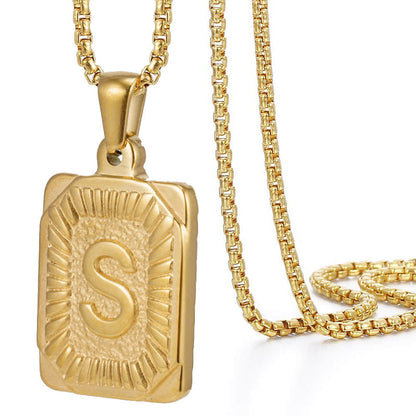 Chain With Initial For Guys Initial Necklace For Men GOLD