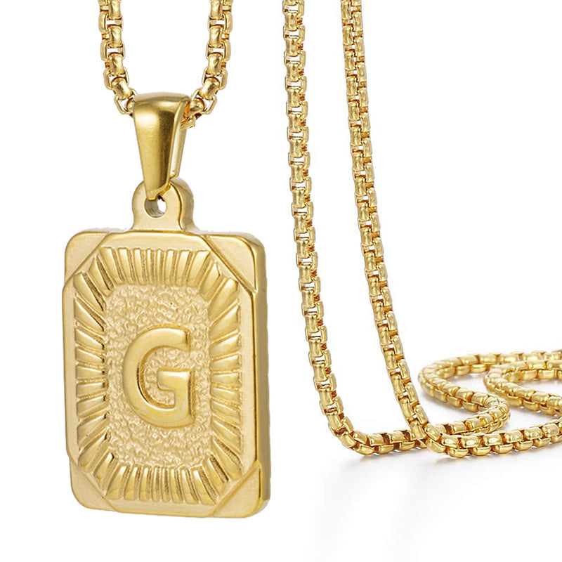 Chain With Initial For Guys Initial Necklace For Men GOLD