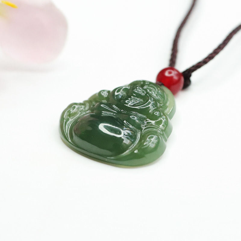 Jade Pendant Green Buddha Necklace 23A1607