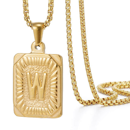 Chain With Initial For Guys Initial Necklace For Men GOLD