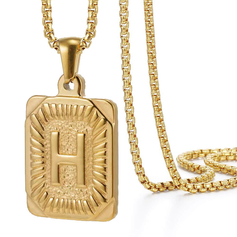 Chain With Initial For Guys Initial Necklace For Men GOLD