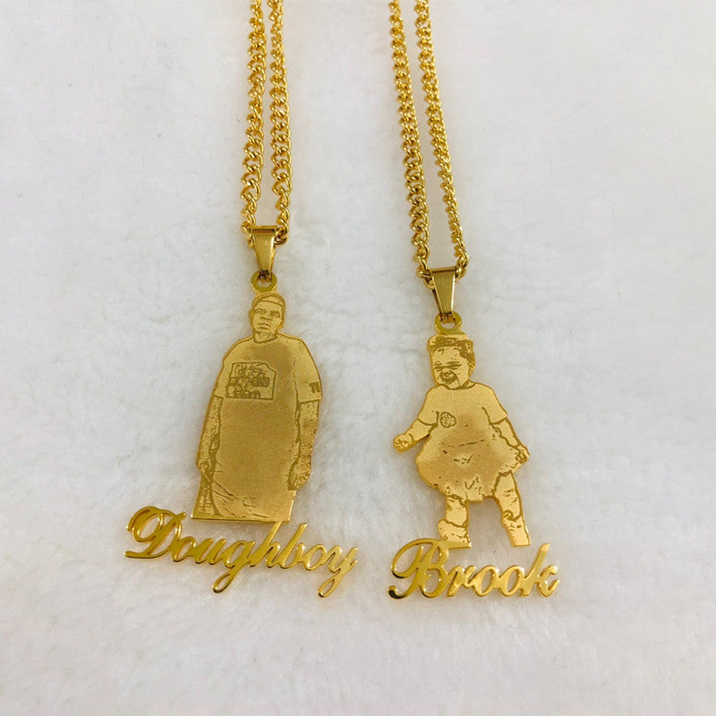 Photo Engraved Necklace With Name