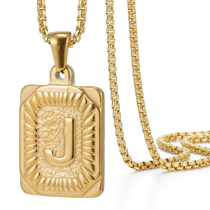 Chain With Initial For Guys Initial Necklace For Men GOLD