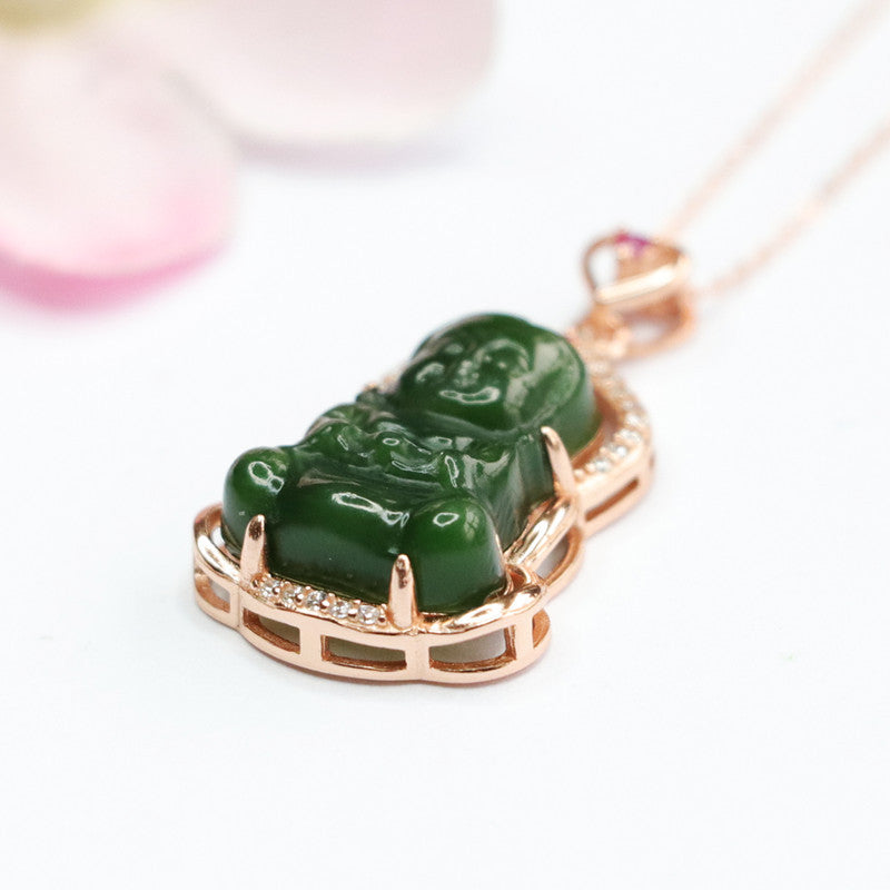 Green Jade Guan Yin Necklace 23A1902