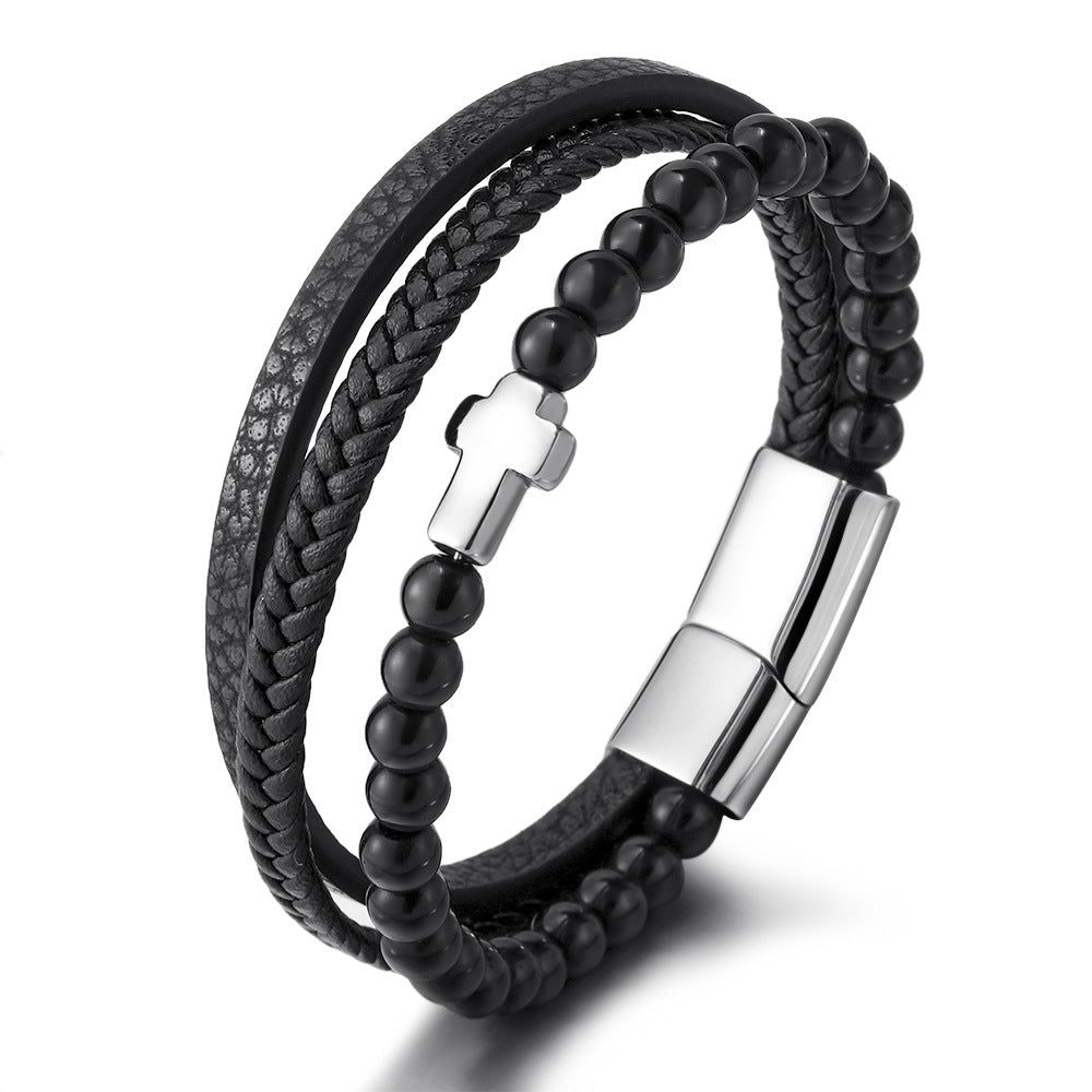 Leather Bracelets With Beads For Men