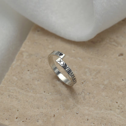 Sterling Silver Name Rings Sterling Silver Engraved Ring Open Ring